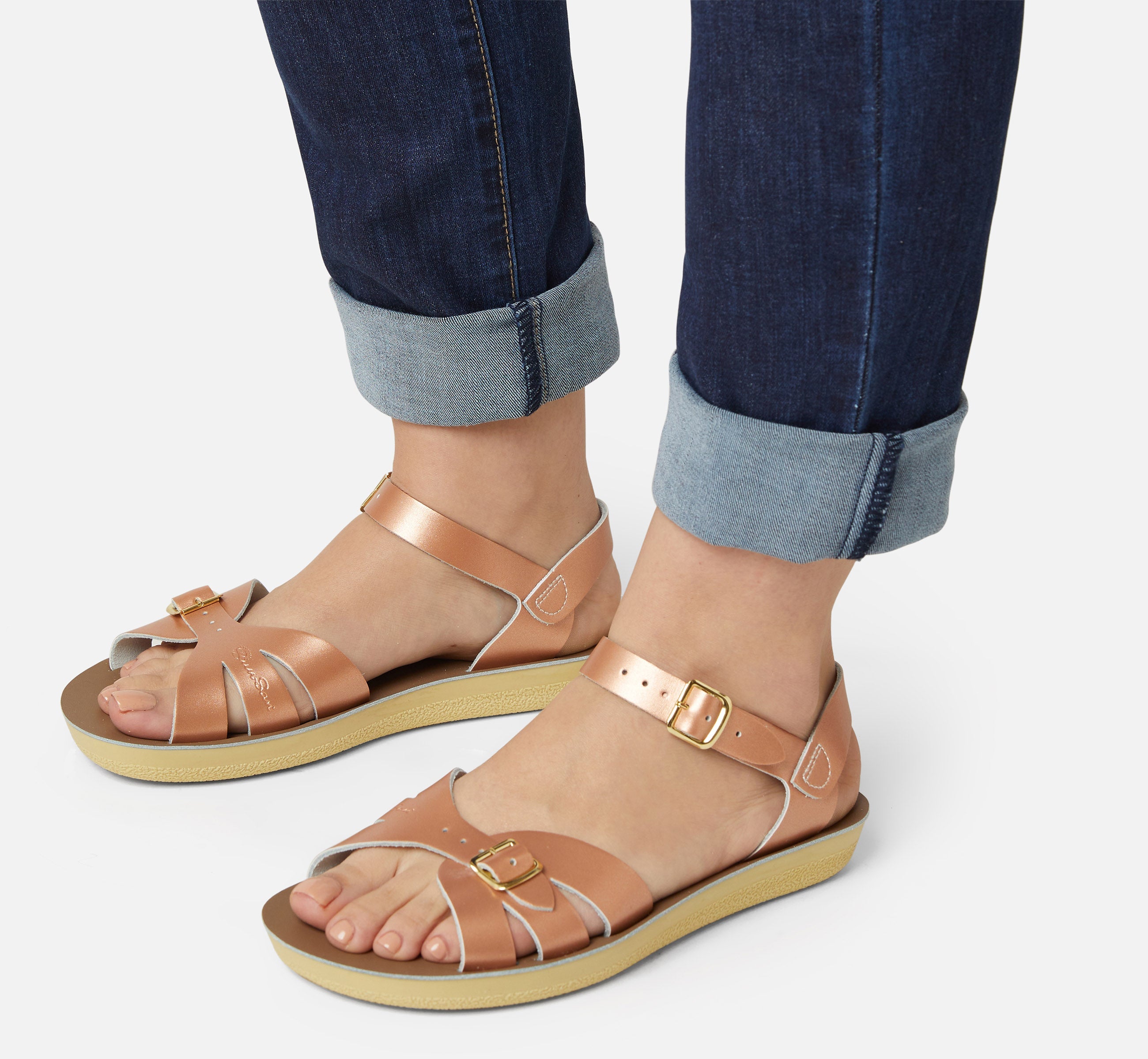 Rose gold saltwater sandals online