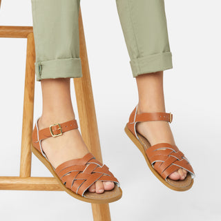 Retro Tan Kids Sandal - Kids Vulcanised Sole Sandals - Salt-Water Sandals UK