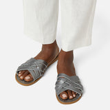 Retro Slide Pewter Womens Sandal - Salt-Water Sandals UK