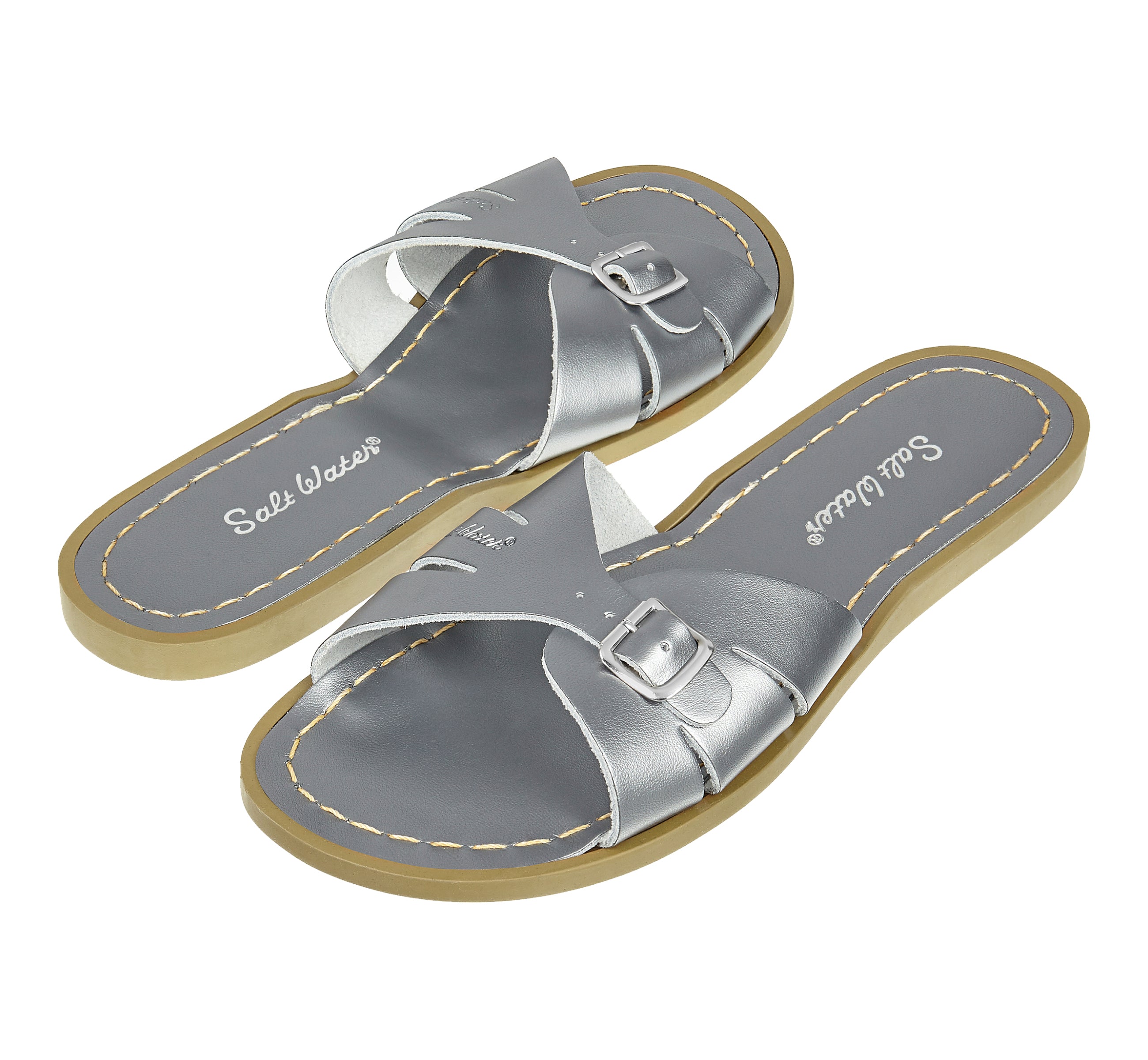 Classic Slide Pewter Womens Sandal - Salt-Water Sandals Shop UK